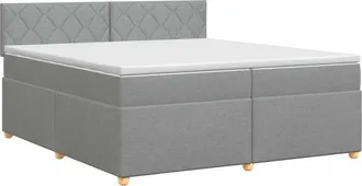 vidaXL Letto Box Spring Con Materasso Grigio Chiaro 200 X 200 Cm Vidaxl