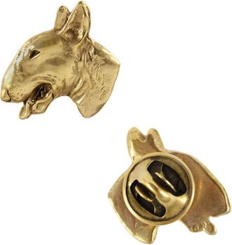 OEM Bull Terrier, Bull Terrier Ii - Broche Chapado En Oro, Elegante Adorno Con Un Perro, Broche &Uacute;nico De Art-dog