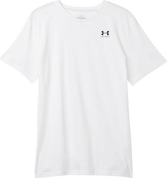 Under Armour Sportstyle Left Chest Short Sleeve T Shirt (Big Kid) Boys Clothing White/Black : MD (10-12 Big Kid), Polyester