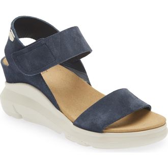 On Foot Java Platform Wedge Sandal in Navy Suede at Nordstrom, Size 8Us