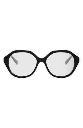 Celine 54mm Geometric Eyeglasses in Shiny Black at Nordstrom