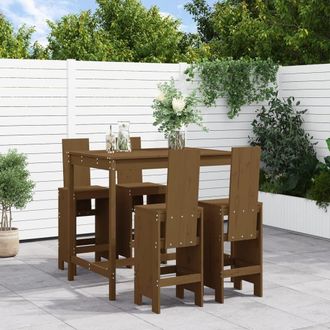 Berkfield Home 5 Piece Garden Bar Set Honey Brown Solid Wood Pine