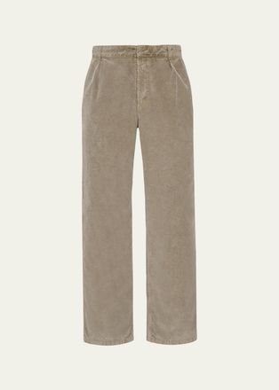 The Row Mens Paulo Mid-Rise Wide-Leg Corduroy Pants