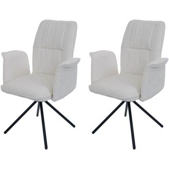 Hhg Hhg - Juego De 2 Sillas De Comedor 433, Reposabrazos Giratorio Con Retorno Autom&aacute;tico, Tela/textil Chenilla (340 G/m&sup2;) Oeko-tex, Azul-verde