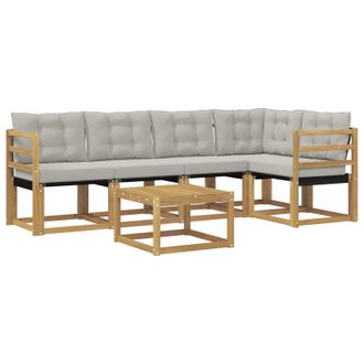 vidaXL Conjunto De Sof&aacute;s De Exterior 6 Pcs Blanco Y Gris Claro Vidaxl