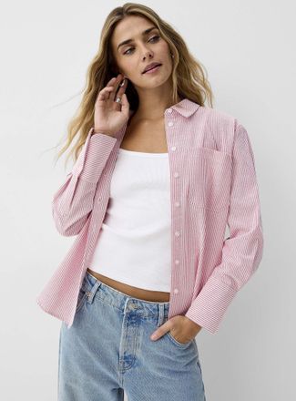 Vero Moda Womens Patch pocket striped Oxford shirt