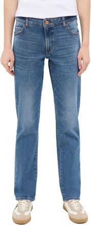 Mustang Straight-Jeans MUSTANG Damen Style Crosby Relaxed Straight, Damen, Gr. 27, L&auml;nge 34, blau (782 mittelblau), Denim/Jeans, 99% Baumwolle, 1% Elasthan, u