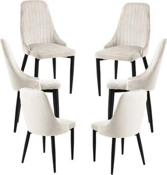 Regalos Miguel Regalos Miguel - Packs Sillas Comedor - Pack 6 Sillas Kan Terciopelo - Beige