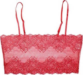 Only Hearts Womens So Fine Lace Crop Cami In Guava