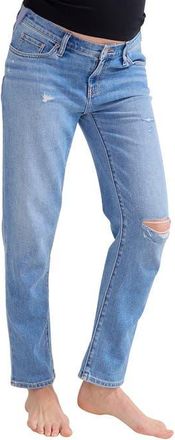 Hatch The Boyfriend Maternity Jean in Destroyed Light Wash at Nordstrom, Size 24