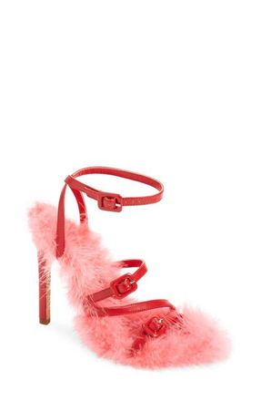 Azalea Wang Bodhi Ankle Strap Sandal in Red at Nordstrom, Size 7.5