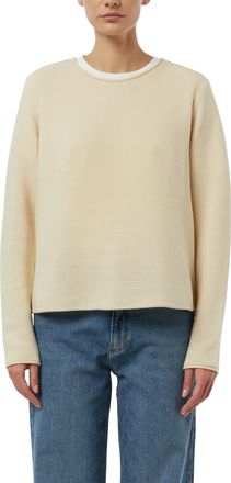 Comma Strickpullover COMMA, Damen, Gr. 34, vanilla, Strick, Obermaterial: 60% Baumwolle, 40% Polyester, unifarben, normal h&uuml;ftbedeckend, Rundhals, Rollkante