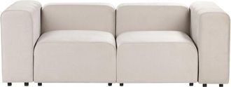 Beliani Modular Sofa 2 Seater FALSTERBO Velvet Beige