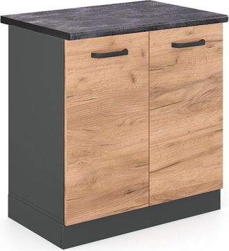 Vicco Mobile lavello cucina R-Line, Quercia dorata, 80 cm, PL Antracite, Vicco