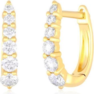 EF Collection Mini Maeve Graduated Diamond Huggie Hoop Earrings in Gold at Nordstrom