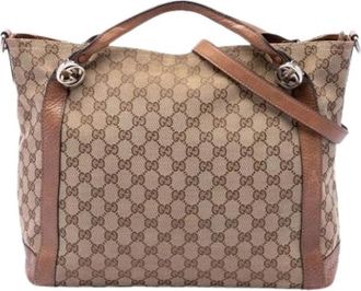 Gucci Pre-owned Miss GG Satchel - Dames - Vintage Shopper - Beige - ONE Size - Leer - Vintage