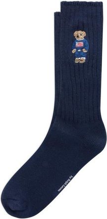 Polo Ralph Lauren Embroidered Polo Bear Crew Socks in Navy at Nordstrom, Size 10-13