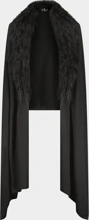 Gorski Wool-Blend Stole with Lamb Shearling Trim