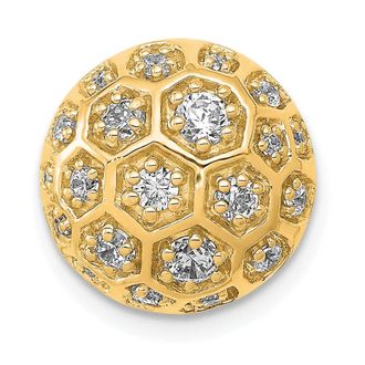 Diamond2Deal 14k Gold Lab Grown Diamond Honeycomb Chain Slide Pendant (0.5ct, VS, G-H)
