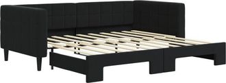 vidaXL Sof&aacute; Cama Nido Terciopelo Negro 90x190 Cm Vidaxl