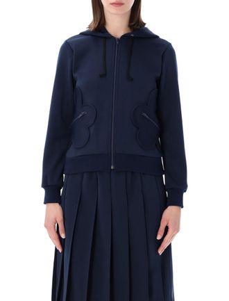 Comme Des Gar&ccedil;ons Front Zip Graphic Pockets Hoodie