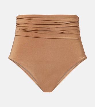 Max Mara Salli draped high-rise bikini bottoms