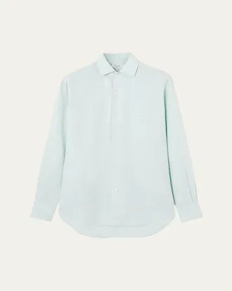 Loro Piana Mens Andre Long-Sleeve Linen Shirt
