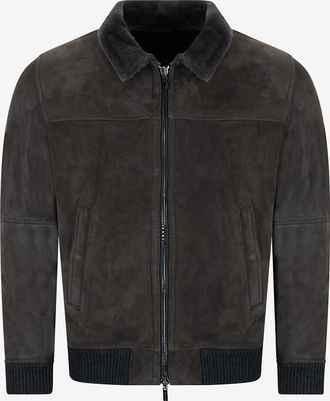 Gimos Kurze Wildlederjacke mit Shearling-Kragen