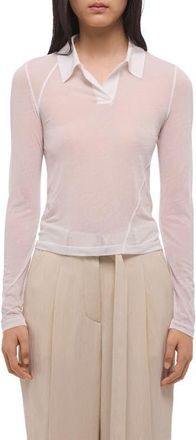 Helmut Lang Twisted Polo Top in White at Nordstrom, Size X-Small