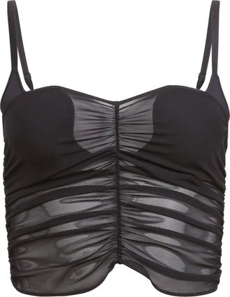 Fleur du Mal Top crop con ruches - Nero