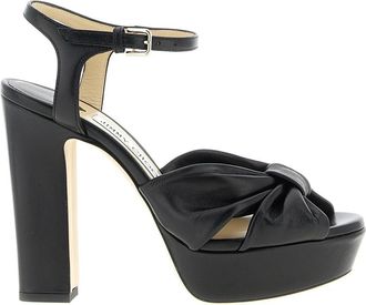 Jimmy Choo London Heloise 120 - Dames - Sandalen met hakken - Zwart - 40 EU - Leer - Schoenen