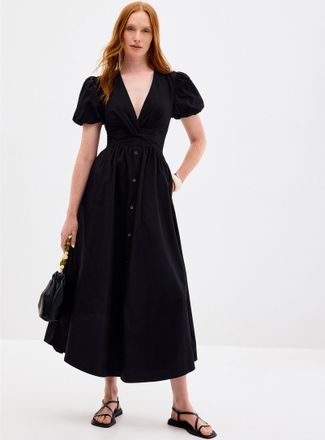 HUGO BOSS Womens Kumare twisted poplin maxi dress