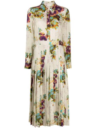 Tory Burch floral-print midi shirtdress - Neutrals