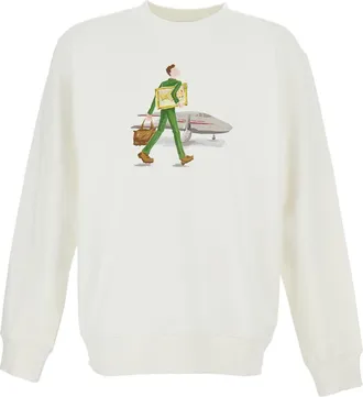 Dr&ocirc;le de Monsieur Crewneck Sweatshirt with Minimalist Chest Print