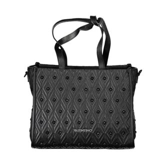 Valentino Handbags, female, Black, Size: ONE SIZE Quilted Tote Handbag Studded Design