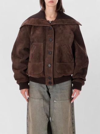 The Attico leather oversized bomber jacket