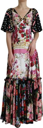 Dolce & Gabbana Bloemenprint Zijde Maxi Jurk Dr281099