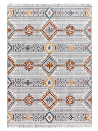 Atticgo Alfombra &eacute;tnica gris/multicolor 136x200 cm