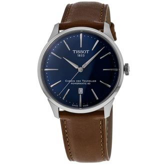 Tissot Chemin Des Tourelles Powermatic 80 Blue Dial Leather Strap Mens Watch T139.407.16.041.00