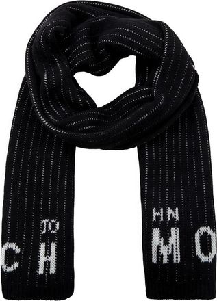 John Richmond Wollen Sjaal met Logo - Dames - Wintersjaals - Zwart - ONE Size - Wol - Accessoires