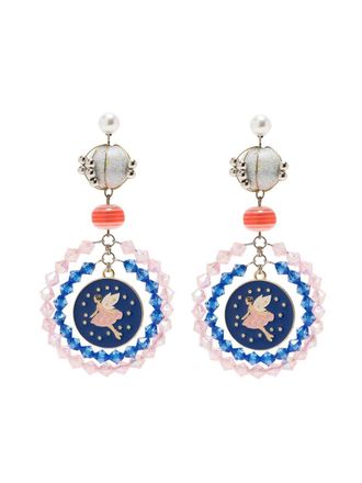 Amir Slama ballerina-motif statement drop earrings - Blue
