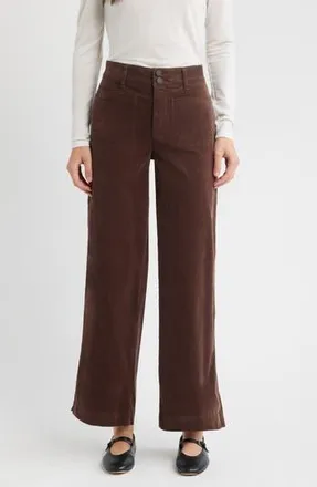Wit & Wisdom Emma AbSolution Wide Leg Corduroy Pants in Cold Brew at Nordstrom Rack, Size 16P