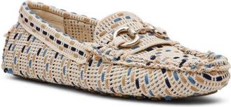 Anne Klein Chrystie Bit Loafer in Natural/Black Knit at Nordstrom, Size 6.5
