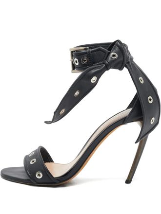 Alexander McQueen 95mm Lana Razor sandals - women - Leather/Leather/Leather/Rubber - 39.5 - Black