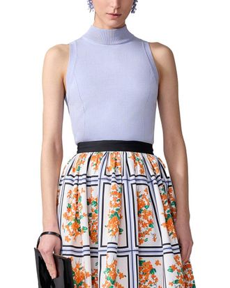 Carolina Herrera Mock Neck Silk-Blend Top