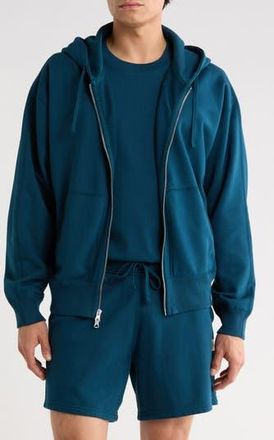 Reigning Champ Midweight Terry Relaxed Zip Hoodie in Atlantic at Nordstrom Rack, Size X-Large