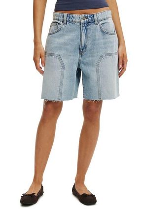 Cotton On Womens Relaxed Denim Short in Carpenter Rush Blue at Nordstrom, Size 10