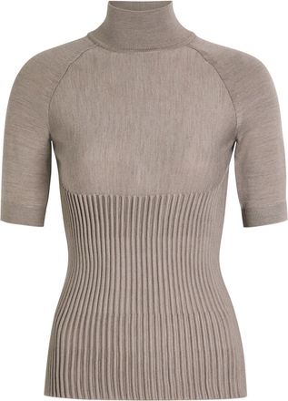 Alaia Ribbed Wool-blend top - Grey - 38 (UK10 / S)