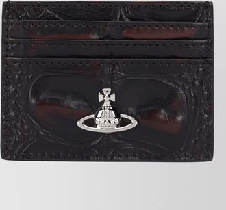 Vivienne Westwood leather card holder python pattern logo