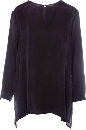 Eileen Fisher Womens Round Neck Top In Black